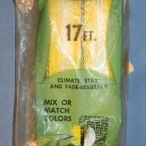 NOS New Vtg Re-Web Kit Lawn Furniture 17 ft Yellow White Black Webbing Lounge