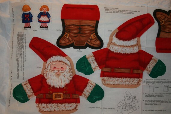 Christmas Craft Santa Fabric Panel St Nicholas Night Before Etsy