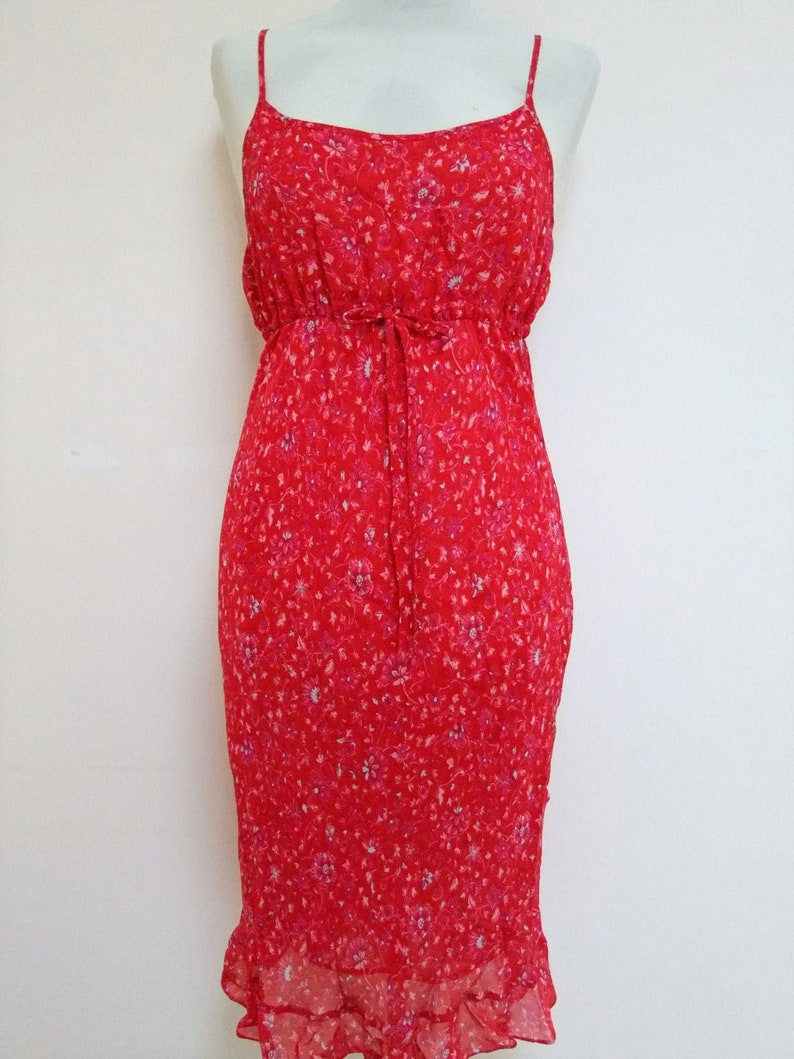red strappy summer dress