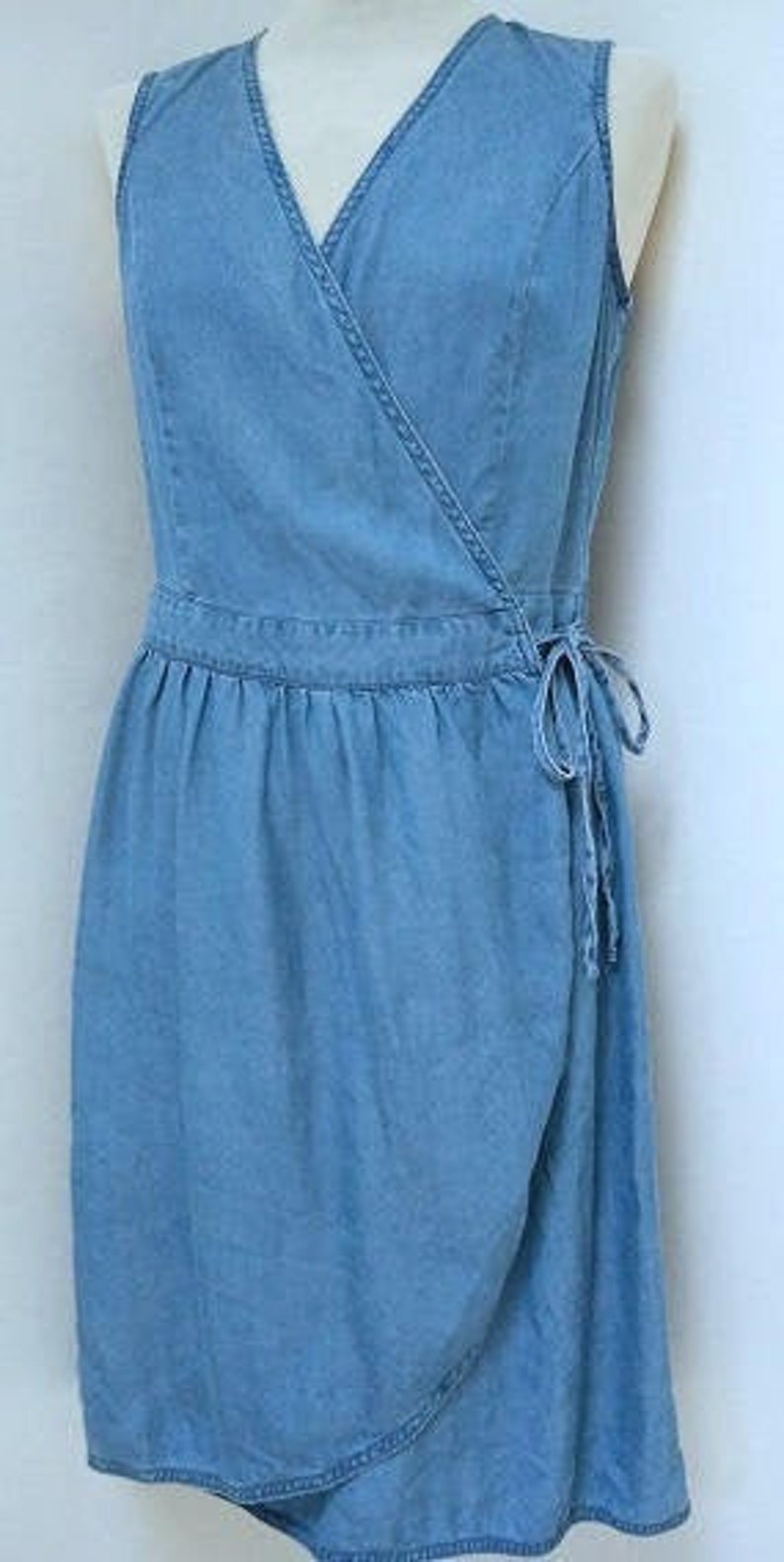 blue jean wrap dress