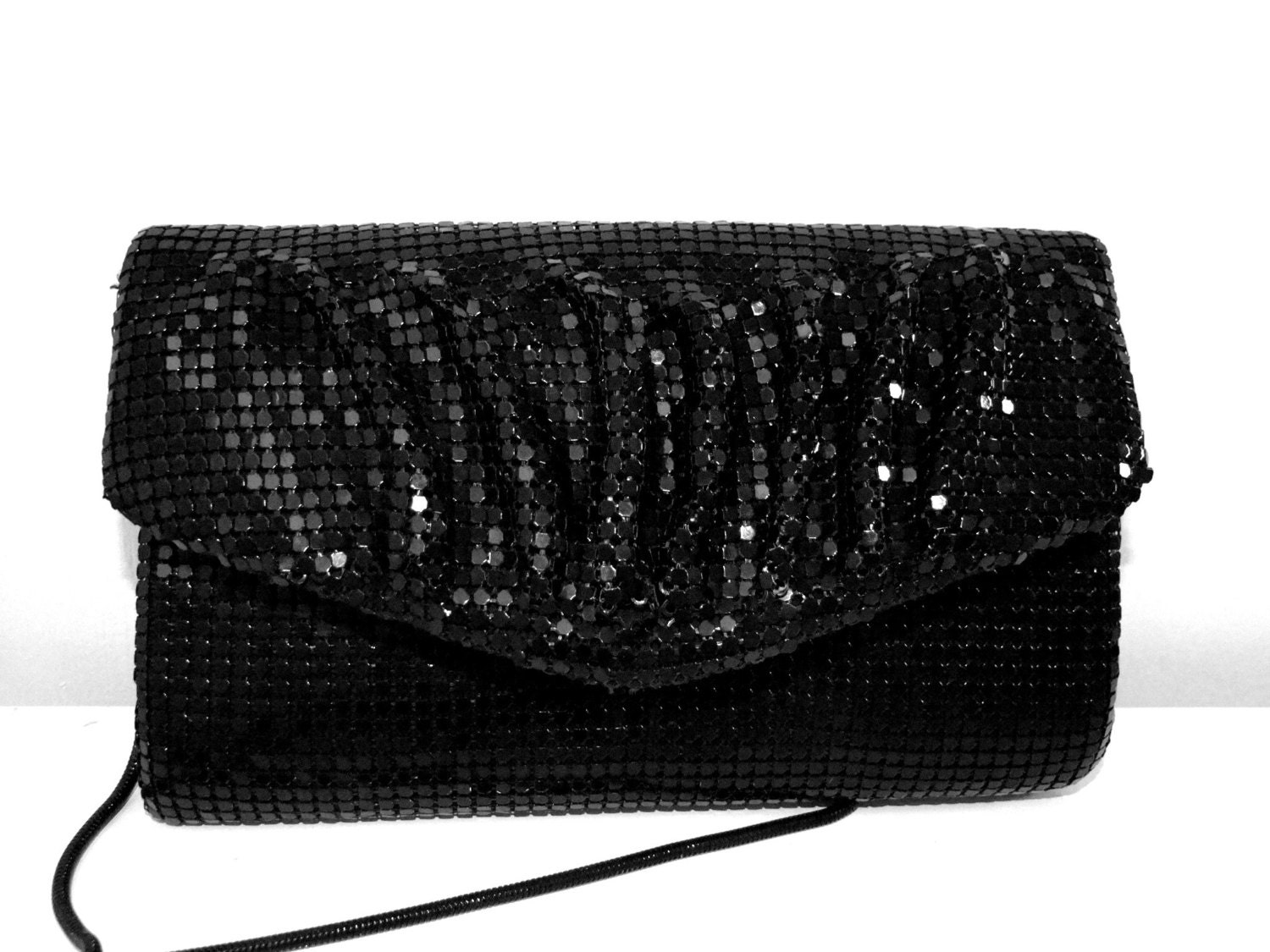 Black Sequin Clutch Bag Black Metallic Purse Evening Wedding | Etsy