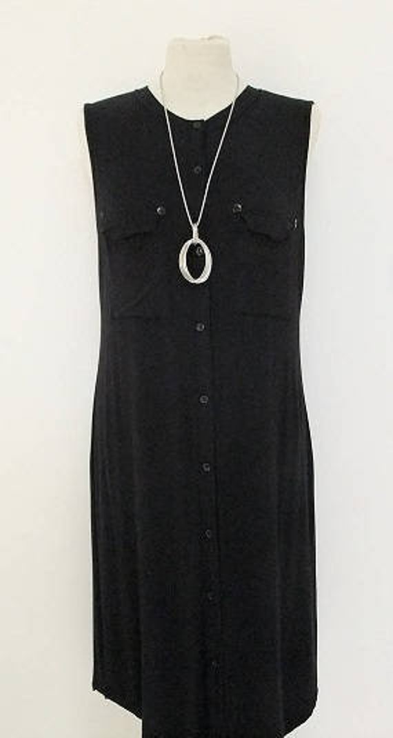 black jersey dress sleeveless