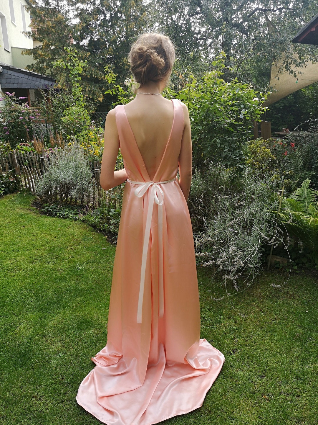 apricot dress Asymmetrical Apricot Dress