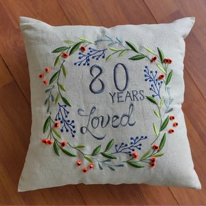 Personalised Embroidered decorative pillow Cover 16 X 16 for Living Room,Throw Pillow Shams, custom embroidered pillow