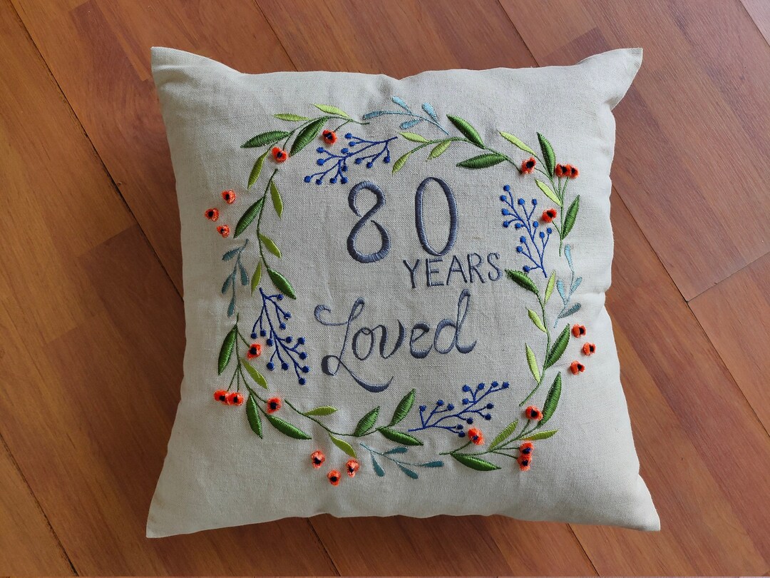 Personalised Embroidered Decorative Pillow Cover 16 X 16 for Living