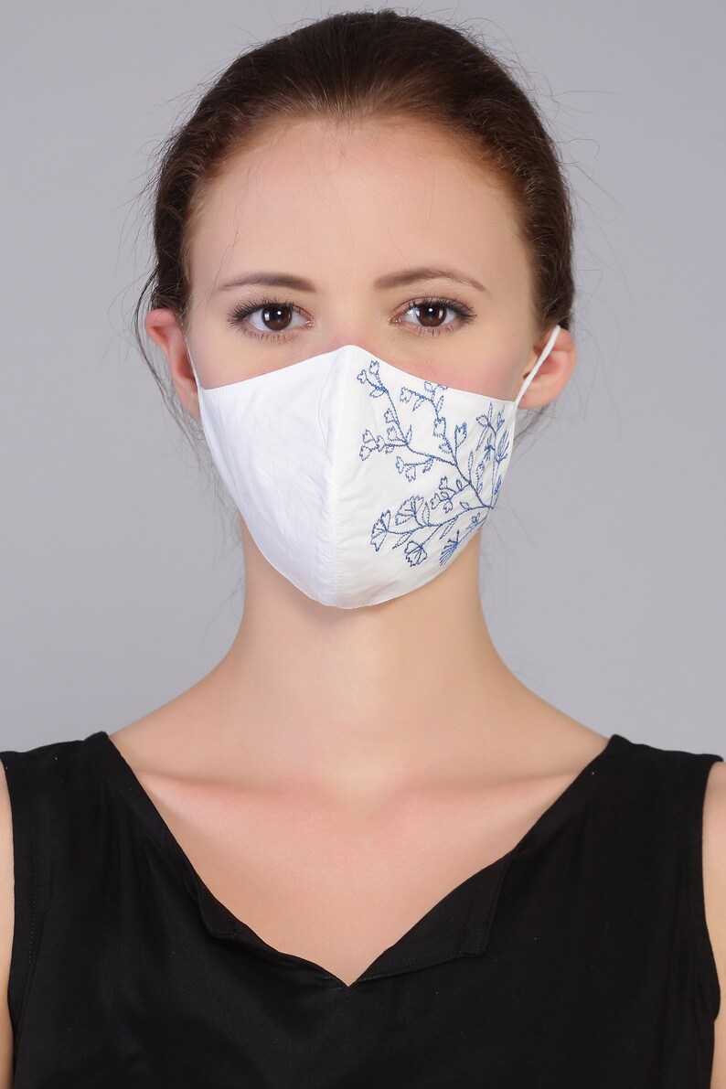 Soft Cotton Face Mask for Women 3 Layers Strap Adjustable Etsy