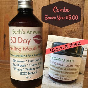 8 oz Natural Mouthwash & 3 oz Clove Tooth Powder Combo