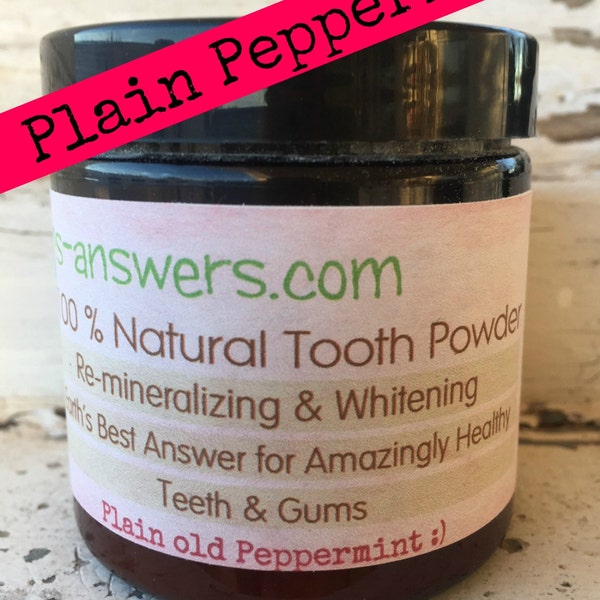 100% Natural Earth Clay Tooth Powder, Plain Ole Peppermint