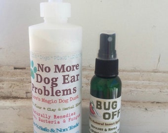 Spring/Summer Special All Natural Dog Ear Powder and Essential Oil Bug Spray Combo