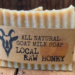 Handcrafted Artisan All Natural Raw Local Honey Goat's Milk Spa Soap