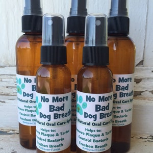 No More Bad Dog Breath NATURAL Dog Oral Care Spray. Dog Tartar Control, Dog Odor, Whitens Teeth, Dog Grooming.