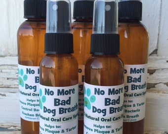 No More Bad Dog Breath NATURAL Dog Oral Care Spray. Dog Tartar Control, Dog Odor, Whitens Teeth, Dog Grooming.