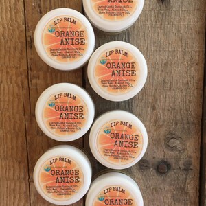 Natural Lip Balm Sweet Orange Anise Lip Salve Chapped Lip Treatment image 2