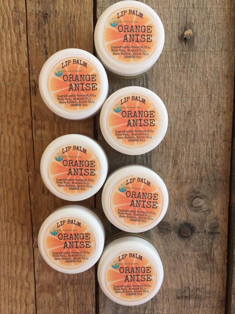 Natural Lip Balm Sweet Orange Anise Lip Salve Chapped Lip Treatment image 2