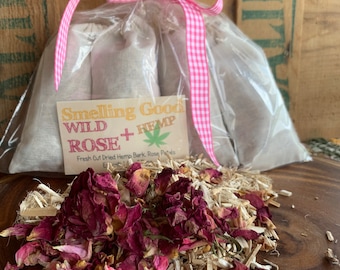 Wild Rose Aromatherapy Sachet Deodorizer for Storage, Closets and Drawers.