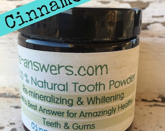 100% Natural Re-Mineralizing & Whitening Tooth Powder, Cinnamon and Sage