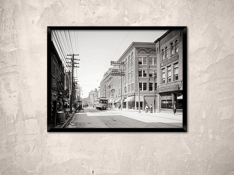 Utica NY year 1910.Bleecker Street.Utica wall art print Etsy