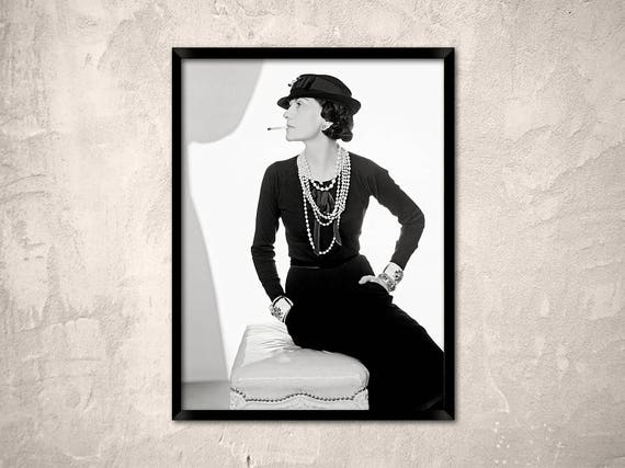 Coco Chanel portrait.Coco Chanel printFrench fashion | Etsy