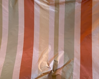 Silk Taffeta Stripe - Sage, Rust, Cream Pure Silk TAFFETA -  54" Wide