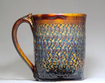 16oz mug,  pottery tea or coffee cup, hand thrown pottery mug