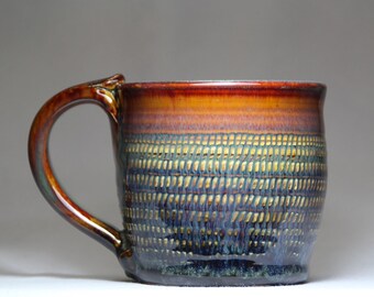 original stoneware tea cup, 12oz pottery mug, pottery coffee cup