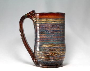 handmade coffee cup, 16oz pottery mug (S75)