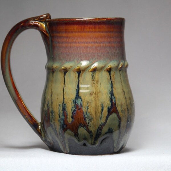 unique coffee mug, 14oz pottery mug