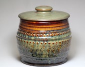 ceramic jar, small pottery canister, lidded jar, pottery treat jar