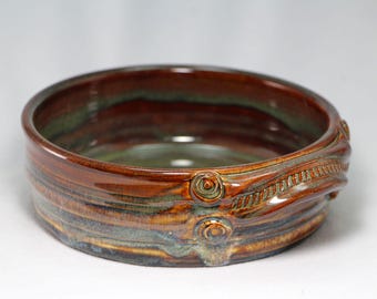 handmade pottery brie baker, pottery dip dish (S23)