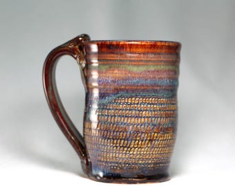14oz handmade pottery mug (S66)