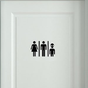 Funny Alien Sign Bathroom Sign Toilet Sign Door Sticker Door - Etsy