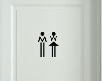 Bathroom Door Decal - Etsy