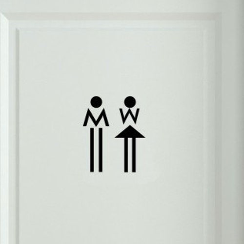 Bathroom Toilet Vinyl Door Sticker Decal 22 Colours - Etsy Australia