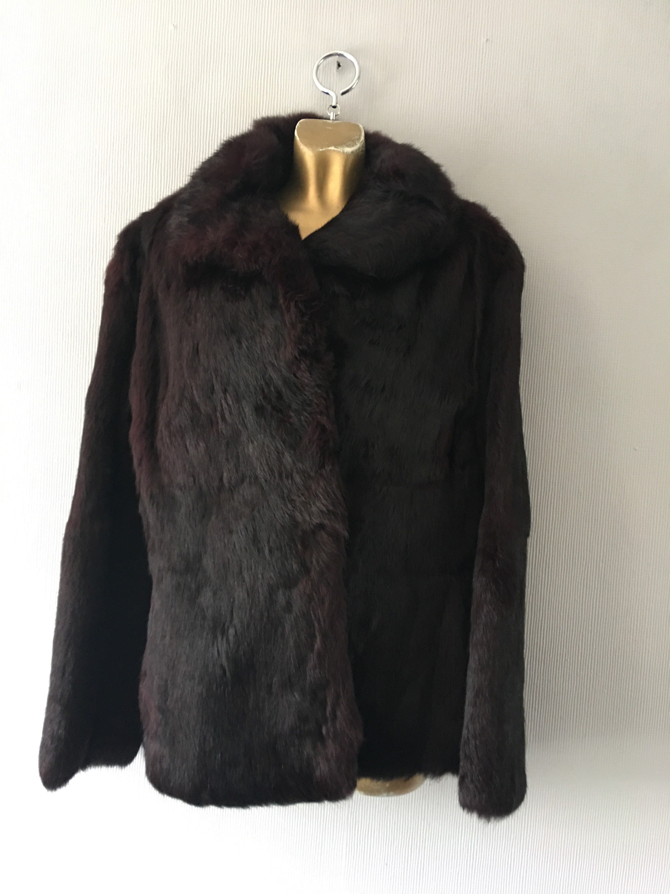Vintage real fur coney skin jacket size UK 12 | Etsy