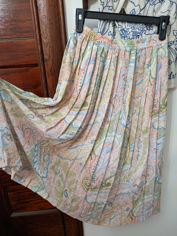 vintage Adaline midi skirt / pastel paisley flora… - image 6