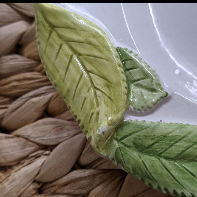 Vintage Vietri Majolica Fruit Plates Oval Platters / Dessert Plates