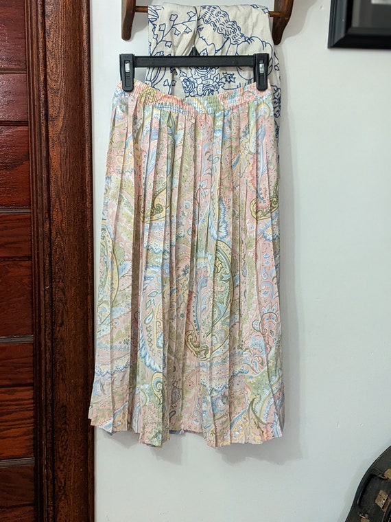 vintage Adaline midi skirt / pastel paisley flora… - image 1