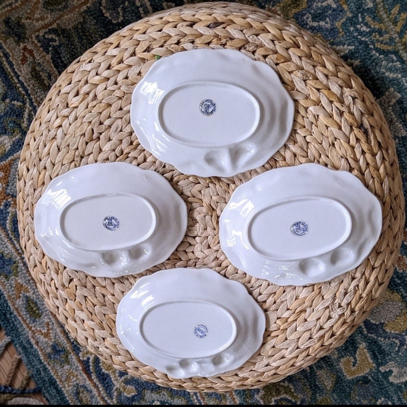 Vintage Vietri Majolica Fruit Plates Oval Platters / Dessert Plates