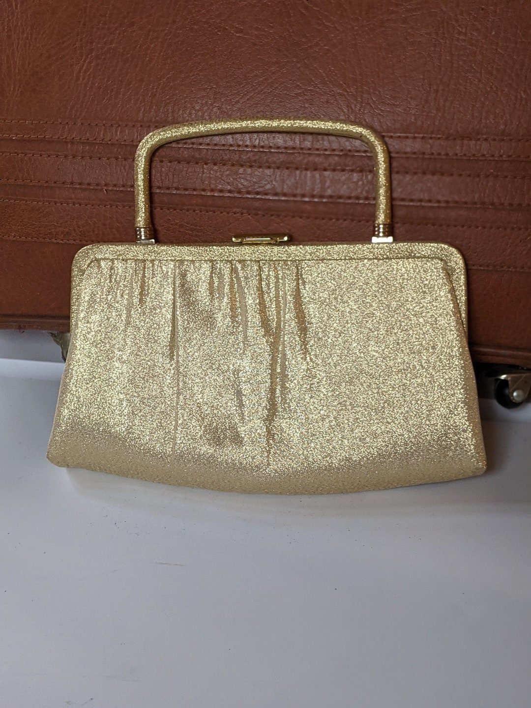 Layla Vintage Metallic Gold Ande' Clutch Sparkle Purse - Etsy