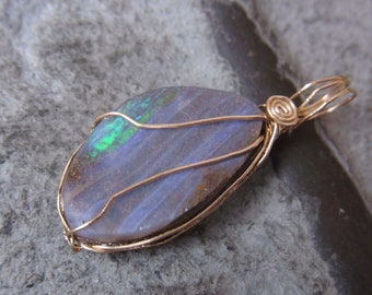 Opal Pendant Boulder Opal Opal Slates Night Blue