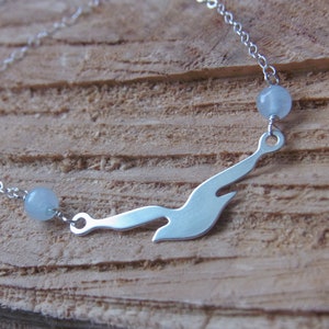 Oiseau Collier argent aigue-marine Hirondelle collier cadeaux pour les femmes cadeau pour elle image 2