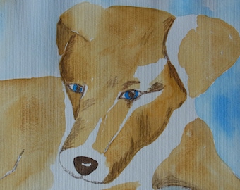 Welpe Aquarell Hund Gemälde Kunst Wandschmuck Geschenke