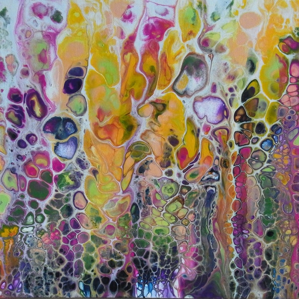 Acrylbild - Acrylic Pouring - Zellen - Gemälde - Kunst - Acrylbild - Original - Unikat - Geschenke für Sie