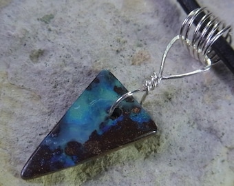 Opal Boulder Opal Opal Pendant Opal Chain Blue Silver Australian Opal Custom Gifts