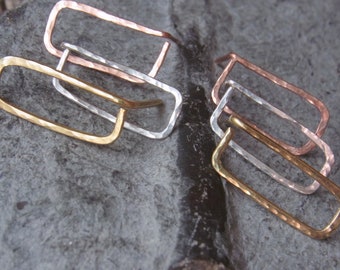 Earrings # Rectangle - delicate, small - silver, gold, rosé # earrings