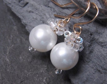 Pearl Earrings # Seashell Pearls - Gifts for Women,, Bridal Jewelry