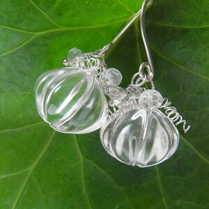 Pumpkin earrings, large earrings # crystal glass - gifts for her