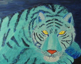 Bijoux de mur bleu turquoise de tigre d’origine