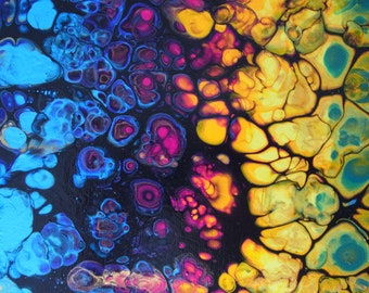 Acrylic - Pouring # large cells colorful - Art # Acrylic image # Original # Unique - Unique