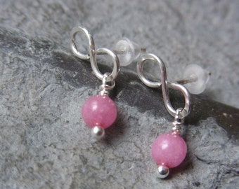 Studs Infinity Pink Love Infinity Morganite Plug Earrings Earrings Gifts for Women